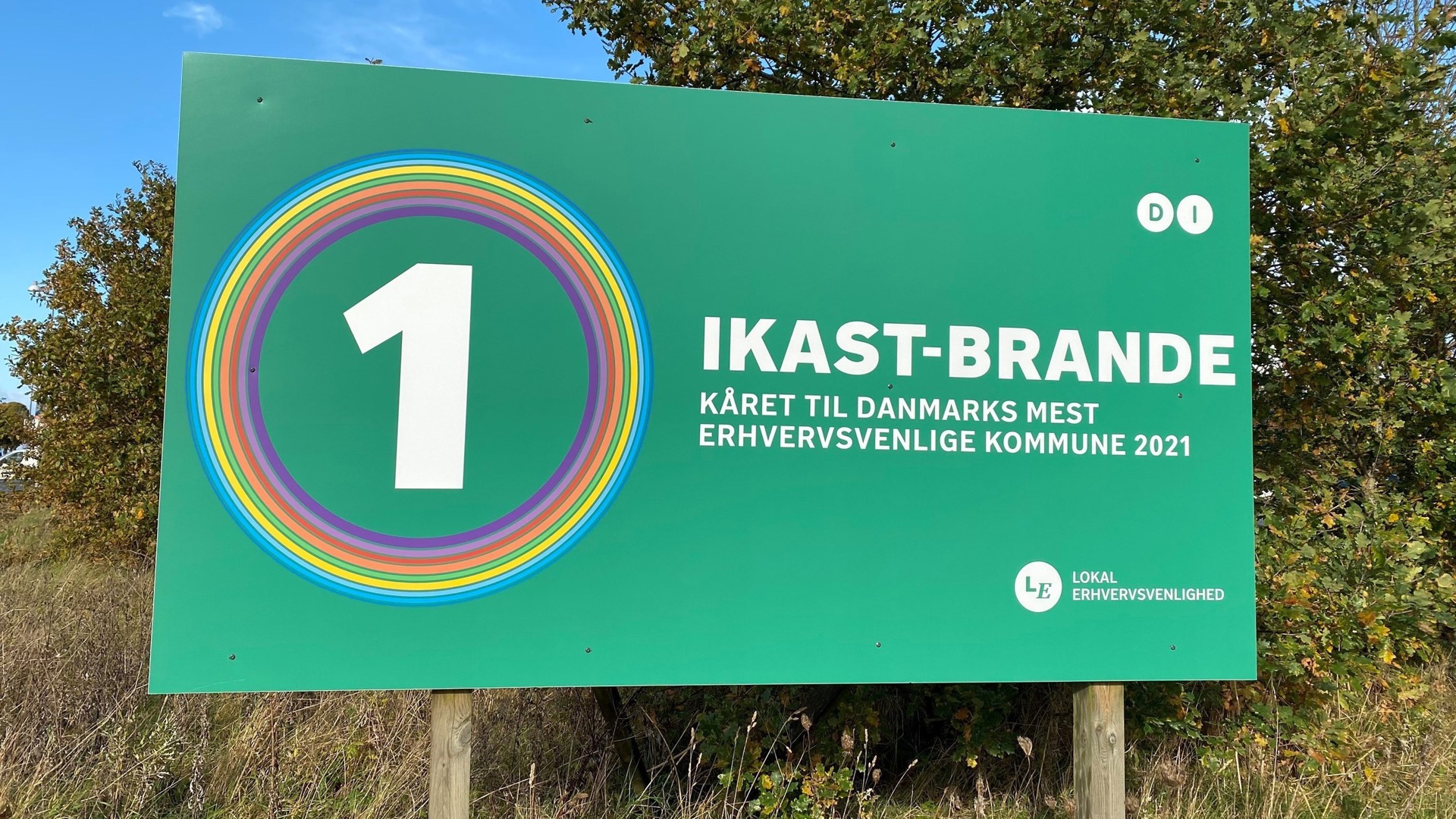 Skilt med Lokalt Erhvervsklima 2021
